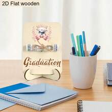 1 pieza Soporte de madera con forma de birrete de graduación de color rosa, para regalo de graduación, sobre para dinero, decoración de fiesta de graduación, regalo de graduación para hija, amiga, Clase de 2026, tarjeta de dinero para graduación con cordel, decoraciones de graduación para mesa - Temporada de graduación - Ver 5