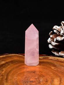 1pc Natural Crystal Rose Quartz Crystal Point Healing Stone Hexagon Square Pointed Stone Wand Healing Jewelry - Poin Kristal Kuarsa Mawar - View 26