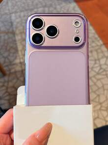 Minimalist Style Transparent Glossy Camera Protection Phone Case Compatible With IPhone 17 ProMax, 17Pro, 17, 16 ProMax, 15, 14, 13 Pro Max, Matte Transparent Backplate - Transparent Purple - View 5