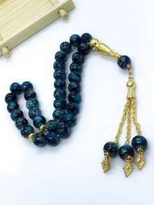 33 Beads Floral Muslim Tasbih, Golden Three Tassels, Islamic Prayer Beads, Handheld Bracelet - Golden Tripod - View 8