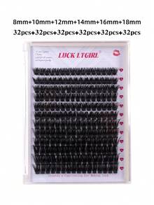 192pcs D-Curl 100D Fluffy False Eyelashes, 8-18mm Individual Lash Clusters For Natural Look, Delicate & Long-Lasting Eyelash Extension, Essential Makeup Tool - D - View 16