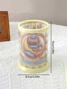 1个可爱卡通透明折叠笔筒 - 彩色 - 查看 5