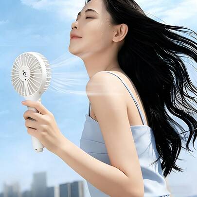 1个迷你便携风扇，轻巧手持风扇，带挂绳 - 适合办公室、户外、旅行和露营 - 随时随地保持凉爽（包含Type-C充电线）