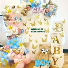 36pcs 3D Butterfly Wall Stickers, 4 Styles, 3 Sizes, Butterfly Birthday Decor, Butterfly Party Decor, Cake Decor, Room Decor, Removable Stickers (Gold) Random Style - Paper - Gold - View 6