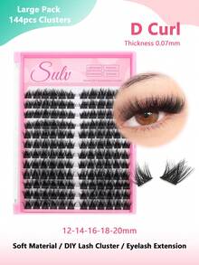 Sulv 144片装 12排 DIY假睫毛簇 12-20mm可选 DIY假睫毛嫁接 蓬松假睫毛簇，适合在家自行嫁接 - 查看 1