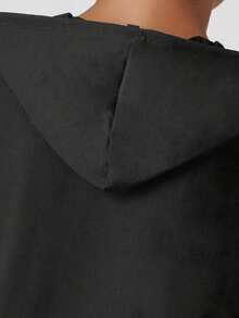 Men's Summer Hooded T-Shirt, JDM Car Graffiti Street Fashion Pullover - Black - View 4