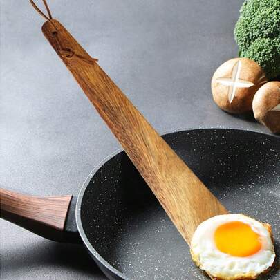 1 Household Spatula, Hangable And Storeable, Outdoor Flip Cooking Spatula, Kitchen Utensil Teak Spatula, Kitchen Scraper, Egg Scraper, Flat Wooden Pan, Wooden Cooking Utensil, Small Wooden Flipper, Kitchen Scraper, Used For Flipping, Serving, Scraping And Turning.