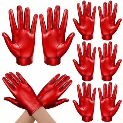 5 أزواج من قفازات زي هالوين المعدنية، قفازات فستان مطاطية بطراز الأميرة، مناسبة لحفلات النساء، طقم زي ميلي، فستان مطاطي بطراز الأميرة، ملابس حفلة للسيدات، ملابس تنكرية لهالوين