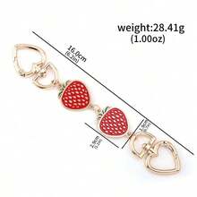 Fashionable Women's Bag Extension Chain With Cherry Pearl Bow Pendant, Strawberry Extension Chain Bag Pendant, Red/Pink Strawberry Cherry Bag Shoulder Strap, Girl's Bag Decoration, Shoulder Bag, Handbag Extension Metal Chain, Exquisite Decoration - BG00118-02 - 查看 10