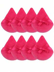 24pcs/15pcs/8pcs/5pcs Triangle Makeup Sponge Puff, Soft Powder Puff For Loose Powder, Face Setting, Body Powder, Makeup Blender Sponge Set, Beauty Makeup Tools - Hot Pink - View 3