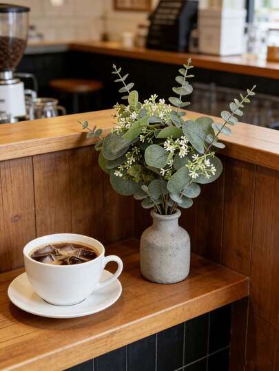 人造桉树枝叶，3种混合型人造桉树枝 - 适用于花瓶，是婚礼花束、餐桌装饰、家居装饰、花卉装饰、感恩节和春季花卉布置的理想之选