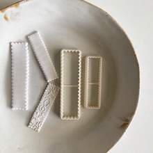 Boho Aesthetic Bar & Teardrop Clay Cutter Set, Botanical Textured Polymer Clay Cutters, DIY Craft Tools For Clay Jewelry Making - White - View 6