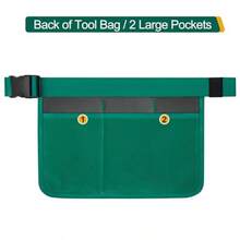Garden Apron For Women Adjustable Tool Belt With 8 Pockets - Heavy Duty Oxford Work Belt For Gardening Construction Green - 綠色的 - 查看 5