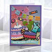 Creative Candy And Horse Dies, DIY Scrapbooking Album And Embossing Stencil, Greeting Card Making Tool, Card Paper Cutting Crafts ,Gift Card Making Template Die Cuts. - Silver - View 1