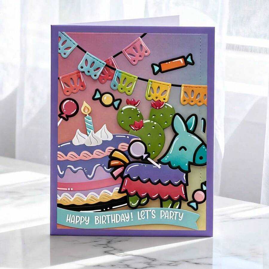 Creative Candy And Horse Dies, DIY Scrapbooking Album And Embossing Stencil, Greeting Card Making Tool, Card Paper Cutting Crafts ,Gift Card Making Template Die Cuts. - Silver - View 1