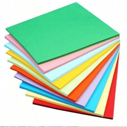 ورق طباعة ملون بحجم A4، مناسب للقص والرسم والطباعة المكتبية والنسخ ومستلزمات فنية للطلاب