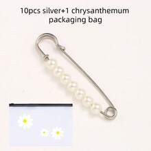 10 chiếc ghim cài áo giả ngọc trai + 1 chiếc ghim cài khăn/khăn choàng, ghim cài áo len nữ - Nhiều màu - Xem 11