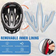 Modelo neutro para bicicletas + luz de bicicleta con batería + gafas protectoras de 2 pares + máscara antipolvo a prueba de viento - Azul - Ver 4