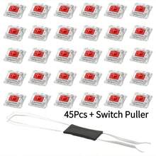 50pcs/100pcs Practical Blue/Black/Red/Brown Mechanical Keyboard Switches, Hot-Swappable Cross Axis Core - With Keycap Puller - Multicolor - View 31