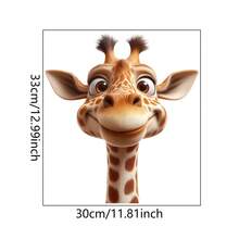 1pcCartoon Giraffe Wall Decal, Cute Peeking Animal Sticker For Wedding, Graduation & Bachelorette Home Decor - Giraffe Window Sticker - View 5