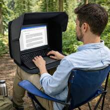 Laptop Sun Shade For Outdoor Work, Foldable Screen Hood Anti-Glare Sun Shield For 14/16 Inch Laptop, Portable Outdoor Laptop Shade Case - View 3