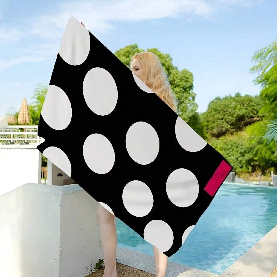 Fashion B B BimbaeS L L LolaeS Microfiber Beach Towel Absorbent Quick Dry Soft Yoga Swimming Resort Mountain Climbing Towel(4) - 白色 - 查看 1