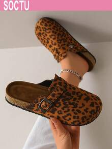 Women's Spring New Round Toe Thick Sole Comfortable Slip-On Casual Fashion Mules - Mocha Brown - View 3