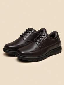 Men's Sqaure Toe Dress Shoes Walk Derby Athletic Oxford For Business Trips Commuting Shoes - Brown - View 4