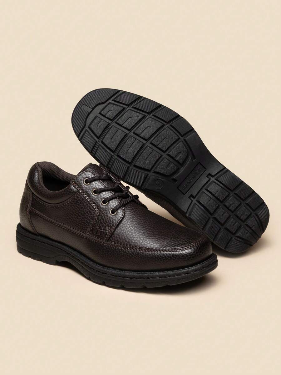 Men's Sqaure Toe Dress Shoes Walk Derby Athletic Oxford For Business Trips Commuting Shoes - Brown - View 1