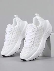 2026新款男士运动鞋，健身网球鞋，网面时尚运动鞋，轻便运动健身跑步休闲鞋，舒适运动鞋，白色，采用高弹EVA鞋底和耐磨TPR橡胶外底 - 白色 - 查看 4