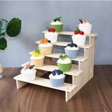 1个木制展示架，收藏人偶展示柜，珠宝，古董，宝石，手镯，香水，首饰展示架 - 原木色 - 查看 4