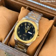 POEDAGAR Men's Business Luxury Stainless Steel Quartz Watch, Unique & Personalized Design With Outer & Inner Round Case, Meticulously Crafted - Blue - View 9