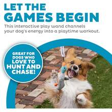 Outward Hound Tail Teaser Interactive Dog Wand Toy, Squeaky Plush & Crinkle Sounds For Active Play, Multicolored - Duck - View 2