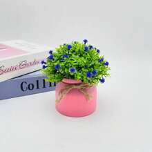 1pc Star Sky Rope Pink Potted Plant, Office/Home Desktop Decor Artificial Flower Bonsai, Mini Artificial Potted Plant, Artificial Greenery, Small Space Decor - Multicolor - View 13