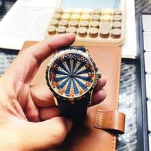 1枚石英表，表盘饰有12位圆桌骑士图案，男士商务时尚简约个性风格，适合日常佩戴和馈赠。 - 黑色 - 查看 4