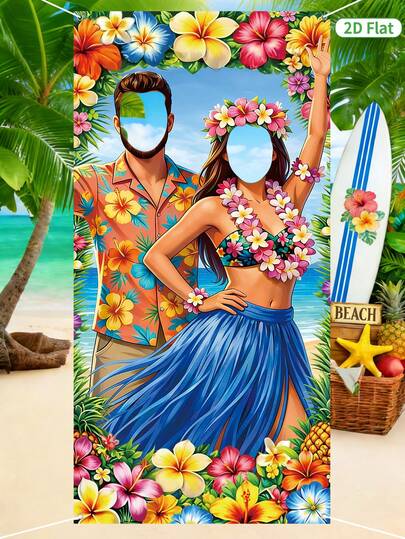 1 pezzo Sfondo fotografico a tema Hawaii, Decorazione da parete per festa a tema Hawaii, Striscione da appendere per festa estiva, Striscione appeso a tema hawaiano, Decorazione fotografica per festa in spiaggia, festa hawaiana, campeggio estivo, Decorazioni Hawaii, Decorazioni estive, Gadget festa Hawaii