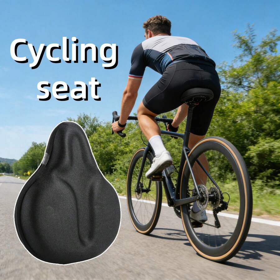 Cojín de asiento de bicicleta, funda de asiento de bicicleta cómoda, transpirable y engrosada para ciclismo al aire libre