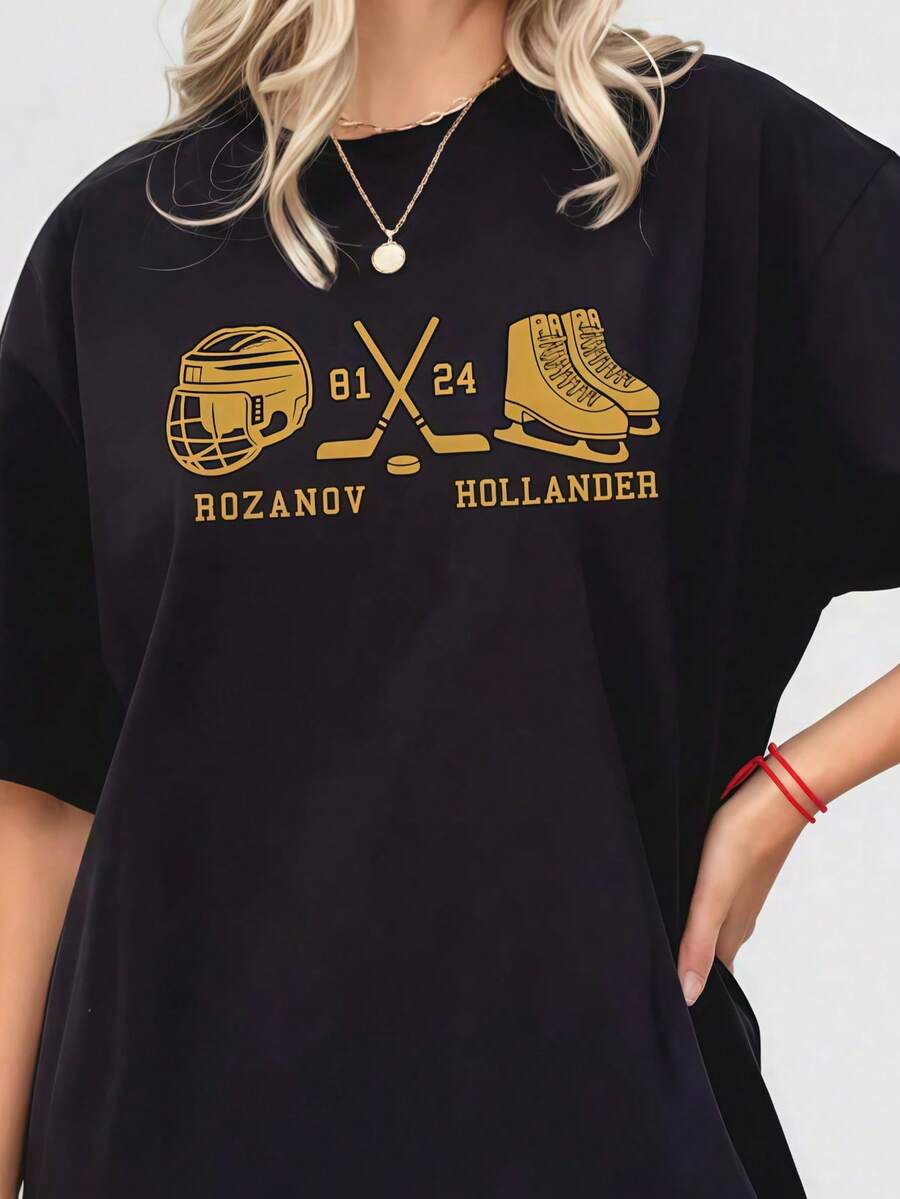 Hollanov Shirt, Hudson Williams Connor Storrie  Tee, Heated Rivalry Inspired T-Shirt, Ilya Rozanov Shane Hollander Shirt - Black - View 1