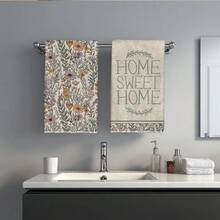 MEMNUN 2入組復古野花Home Sweet Home文字印花廚房毛巾 15.75*23.62in(40*60cm)/ 17.71*27.56in(45*70cm) 柔軟超細纖維材質 洗碗布 刷盤布 手巾 廚房浴室日常家居裝飾 適合廚房與餐廳裝飾 全季節適用 - 彩色 - 查看 8