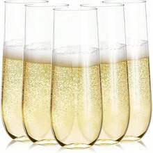 香檳杯 2/5/8/10入 266ml 透明 PET 派對杯，適用於水、果汁、調酒、葡萄酒與甜點，適合餐飲活動、大型場地、餐廳、婚禮、生日派對、節日與聖誕節 - 查看 13