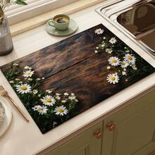 1pc Absorbent Drying Mat, Kitchen Decor Coffee Machine Mat, Handmade Coffee Pot Draining Pad, Kitchen Floor Mat, Dining Table Mat, Kitchen Counter Dish Drying Mat, Breakfast Mat, Anti-Slip Heat-Resistant Draining Mat, Diatomite Draining Mat, Hides Stains, Super Absorbent Kitchen Mat, Easy To Clean Dish Rack Mat, Suitable For Kitchen, Dining Table, Coffee Shop, Bar, Holidays, Parties, Home Decor, Holiday Gifts - Multicolor - View 11
