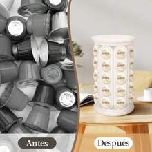 Portavasos K Carrusel de vasos K Porta Cápsulas de Café Porta Cápsulas de Café Portas Cápsulas de Cafés Carrusel Organizador Compatible con 40 Cápsul blanco - blanco - Ver 5