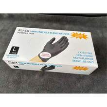 100pcs Black Disposable Nitrile Rubber PVC Gloves, Thick, Waterproof, Oil-Resistant, Suitable For Baking, Beauty, Tattoo, Multi-Purpose Hand Protection - 100Pcs Black - View 8