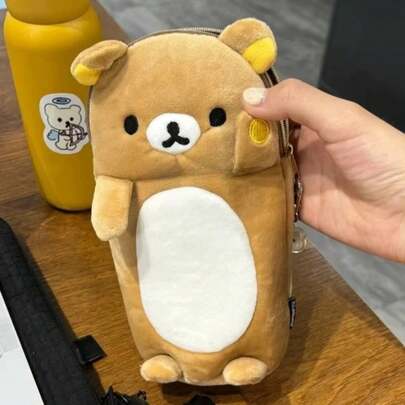 New Rilakkuma Plush Pencil Case Storage Bag Ren Cartoon Cute School Stationery Bag Kawaii Birthday Gift Girl Customization