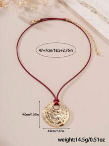 1 Dây chuyền mặt dây chuyền hình vỏ sò tròn bằng kim loại họa tiết cổ điển với dây choker mảnh. - vòng cổ vỏ kim loại - Xem 4