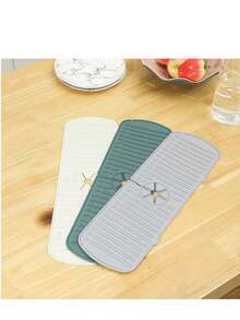 1pc Silicone Sink Drain Mat, Splash Guard For Faucet, Waterproof Drying Mat For Kitchen And Bathroom Countertops, Home Decor,Non-Slip Kitchen Mats For Sink Side, Natural And Hygienic Kitchen Essential For Home And Kitchen Room Decor, Part Of Your Cozy Fall& Winter Styles And Christmas Decorations - View 4