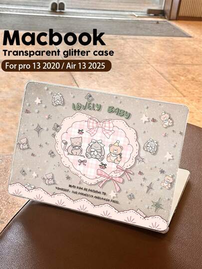 1 Piece Of Shimmering Transparent Laptop Sleeve With A Cartoon Animal Bow Pattern. Lightweight And Shockproof, It Fits The 13-Inch And 15-Inch Air, As Well As The 14-Inch Pro M2 And M3 Versions. Combining Fingerprint Resistance, Shock Protection, And Heat Dissipation, It's The Perfect Gift For Holidays And Special Occasions.