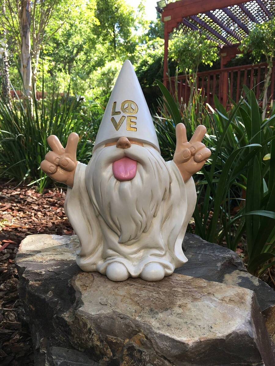 Rock And Roll Dwarf "George" - Peace And Love - Bringing Love To Everyone And Your Fairy Garden