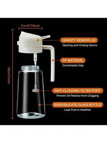 1 Chai đựng dầu ăn 16,5 ounce - Bình xịt dầu ô liu 2 trong 1 - Chai đựng dầu ô liu - Bình xịt dầu, dùng cho nấu ăn, nhà hàng, trộn salad, nướng BBQ. - Xem 3