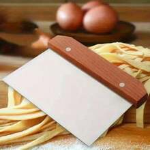 Stainless Steel Baking Scraper, Durable Dough Cutter With Comfortable Wooden Handle, Essential Kitchen Baking Tool - View 7